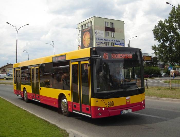 Autobusy MAZ 203 na ulicach Kielc. źródło: www.komunikacja-kielce.pl;fot. ice