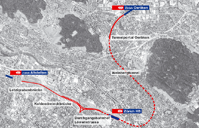 Projekt Durchmesserlinie Zürich. Fot. SBB 