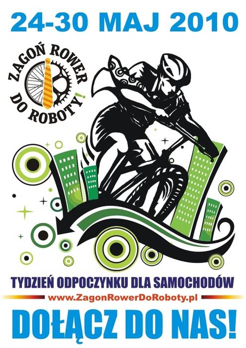 Plakat akcji „Zagoń Rower Do Roboty vol. 2”
