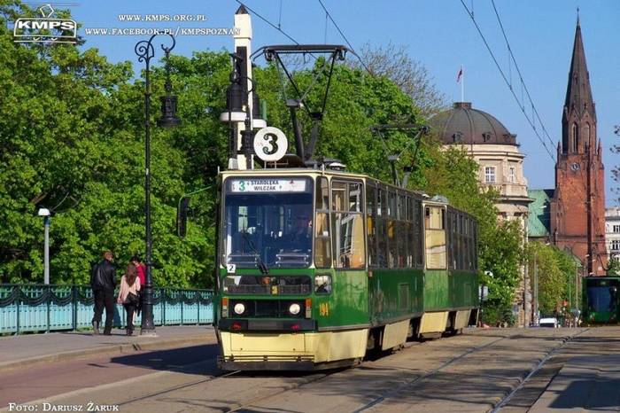 W najbliższy poniedziałek, po raz ostatni w ruchu liniowym wyjedzie na ulice Poznania charakterystyczny skład wagonów typu 105N w historycznym kremowo-zielonym malowaniu (foto: KMSP)