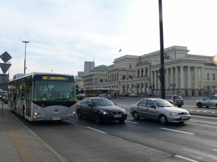 BYD eBus podczas testów w Warszawie