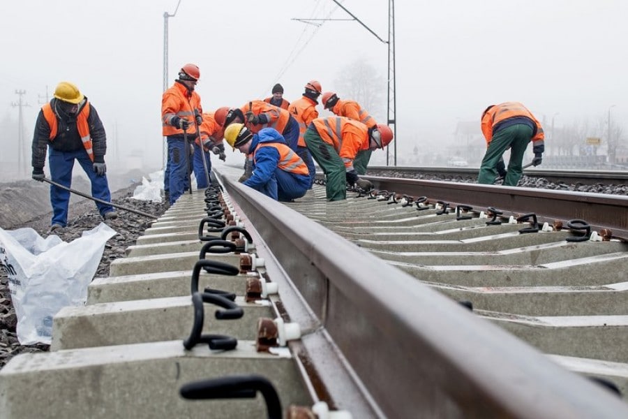 Remont torów w Będzinie