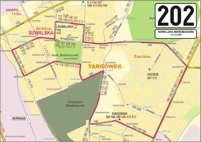 Przebieg linii 202