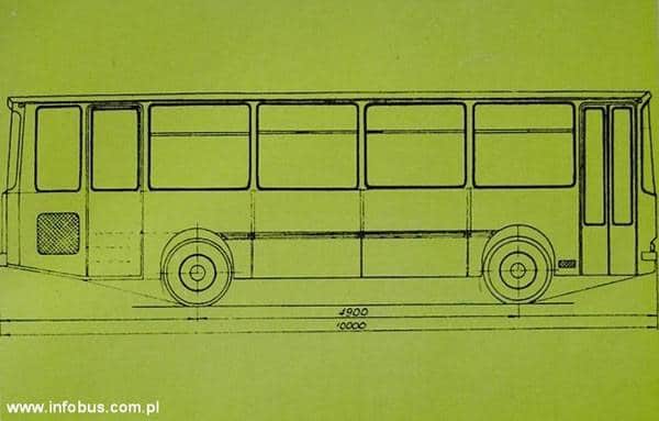 Rysunek projektowy prototypu Autosan H9/III. Informator Wyrobów Autosan, Rzeszowskie Zakłady Graficzne, 1977 r.