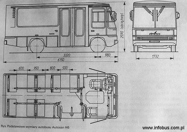 Schemat prototypu Autosan H6-03 z 1988 r.