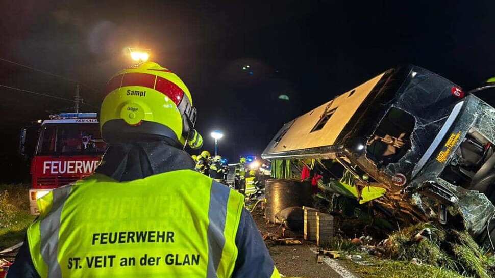 Austria: Wypadek autokaru relacji Berlin – Triest fot. FF St. Veit an der Glan