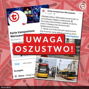 Uwaga na fałszywe konta transportu publicznego