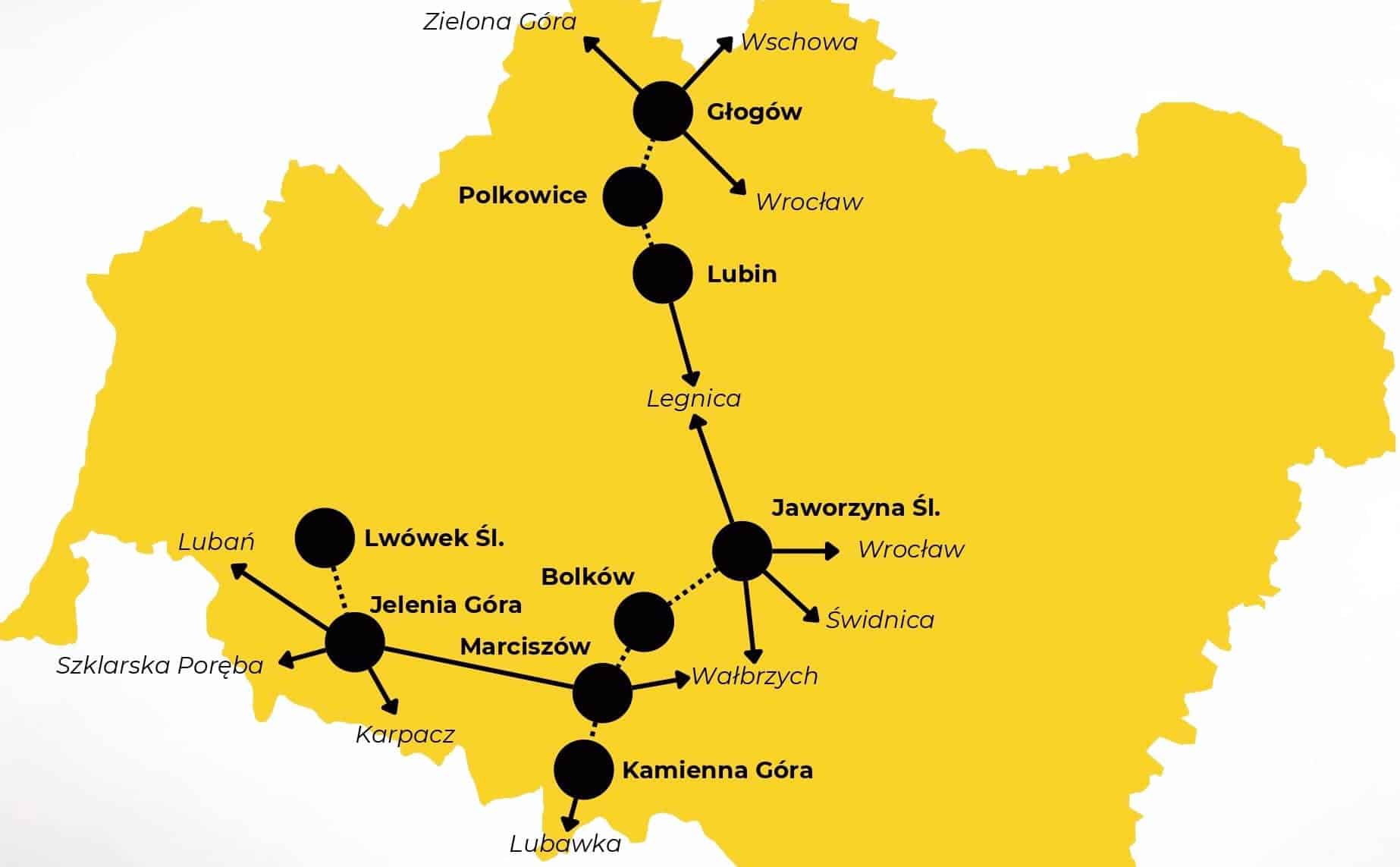 Infobus - Koleje Dolnośląskie chcą stworzyć autobusowy PKS Dolny Śląsk. Pierwsza mapa i terminy