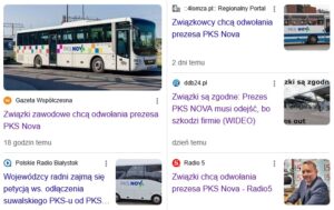 Znowu wrze w PKS Nova – związkowcy i politycy w akcji / fot. PKS Nova