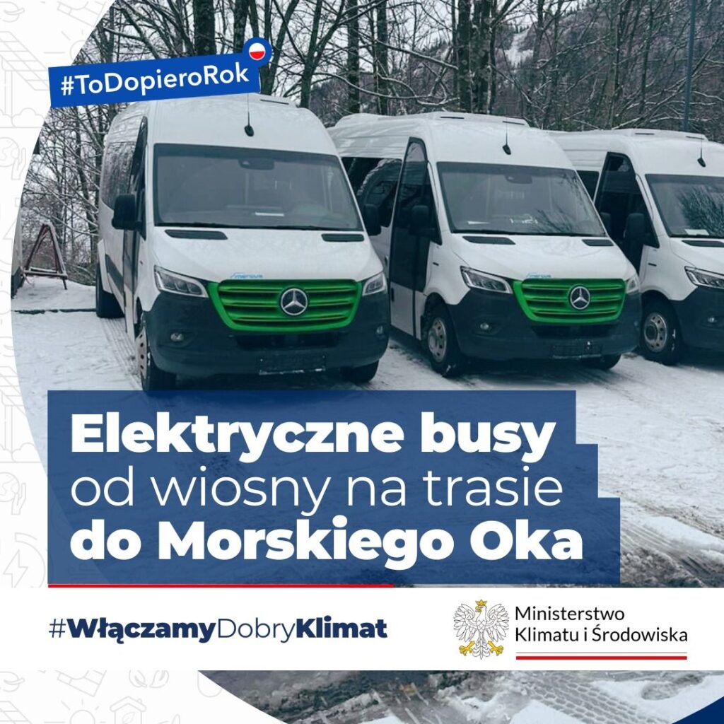 Tatry/ Elektryczne busy ruszają do Morskiego Oka na majówkę