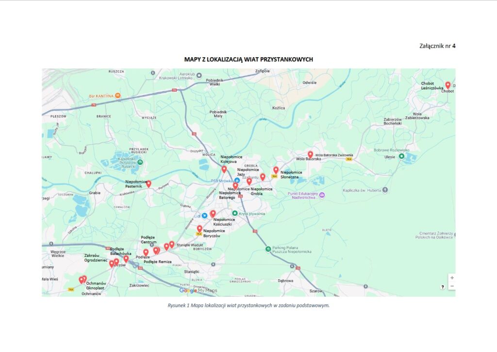 Nowe przystanki w Niepołomicach. Trzy warianty, pięć typów, jedna wizja