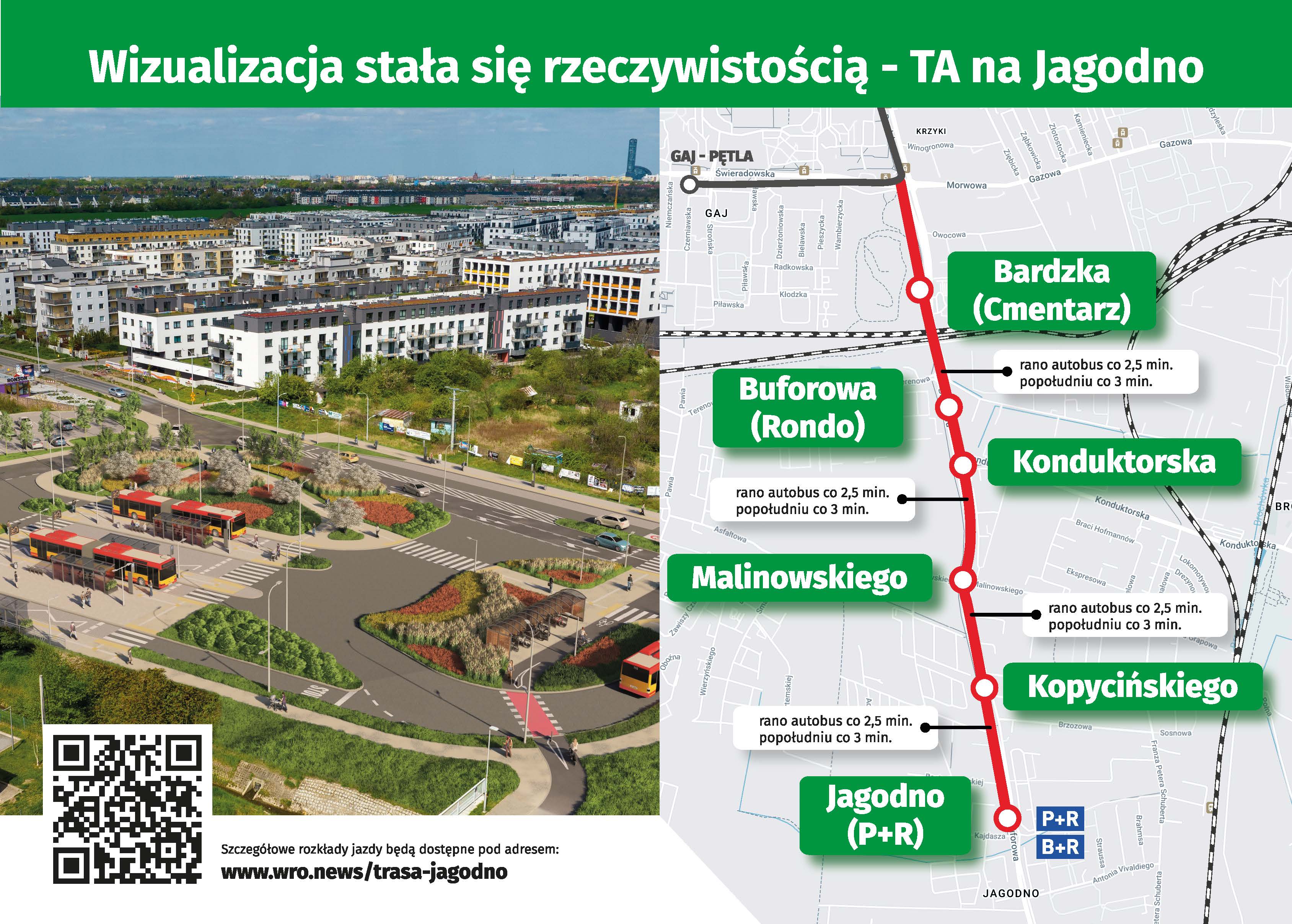Infotrans - Wiemy, kiedy wrocławskie autobusy pojadą TAT na Jagodno. Nowy korytarz transportu publicznego