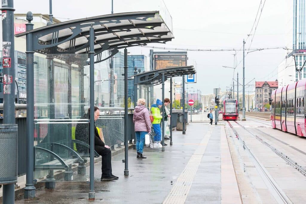 Przystanek tramwajowy w Łodzi