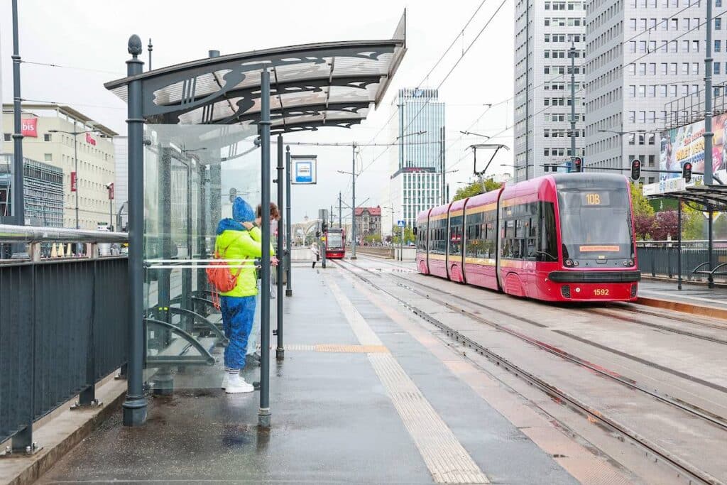 Przystanek tramwajowy w Łodzi