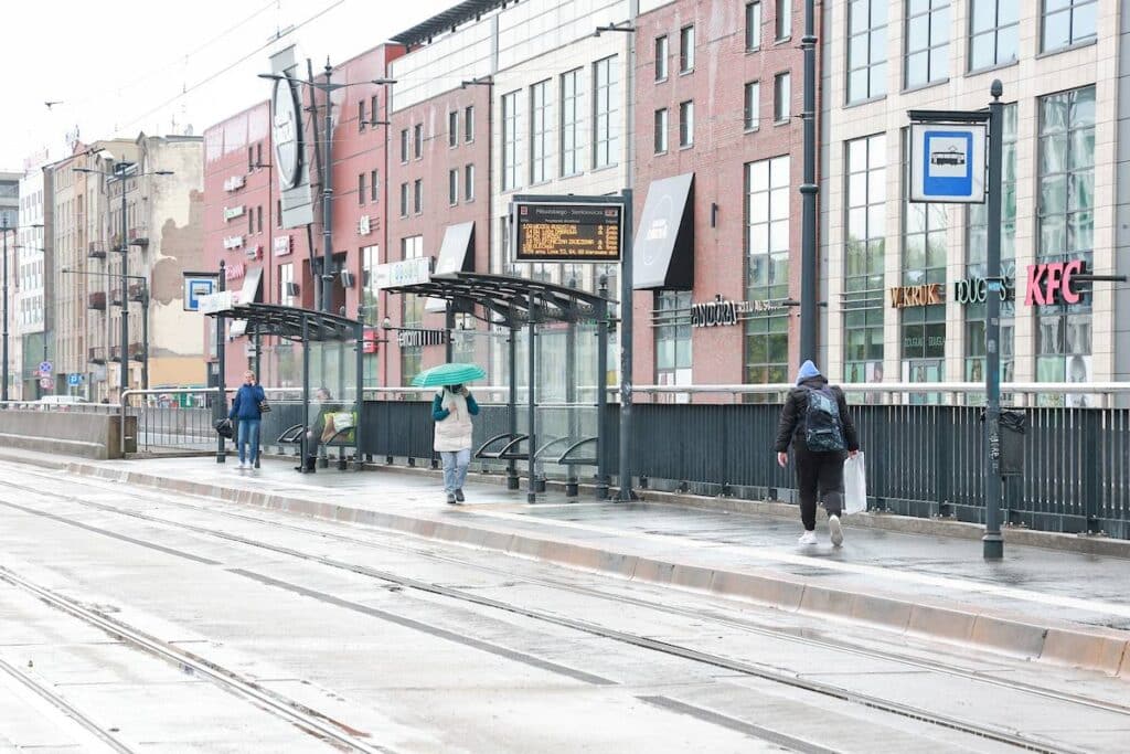 Przystanek tramwajowy w Łodzi