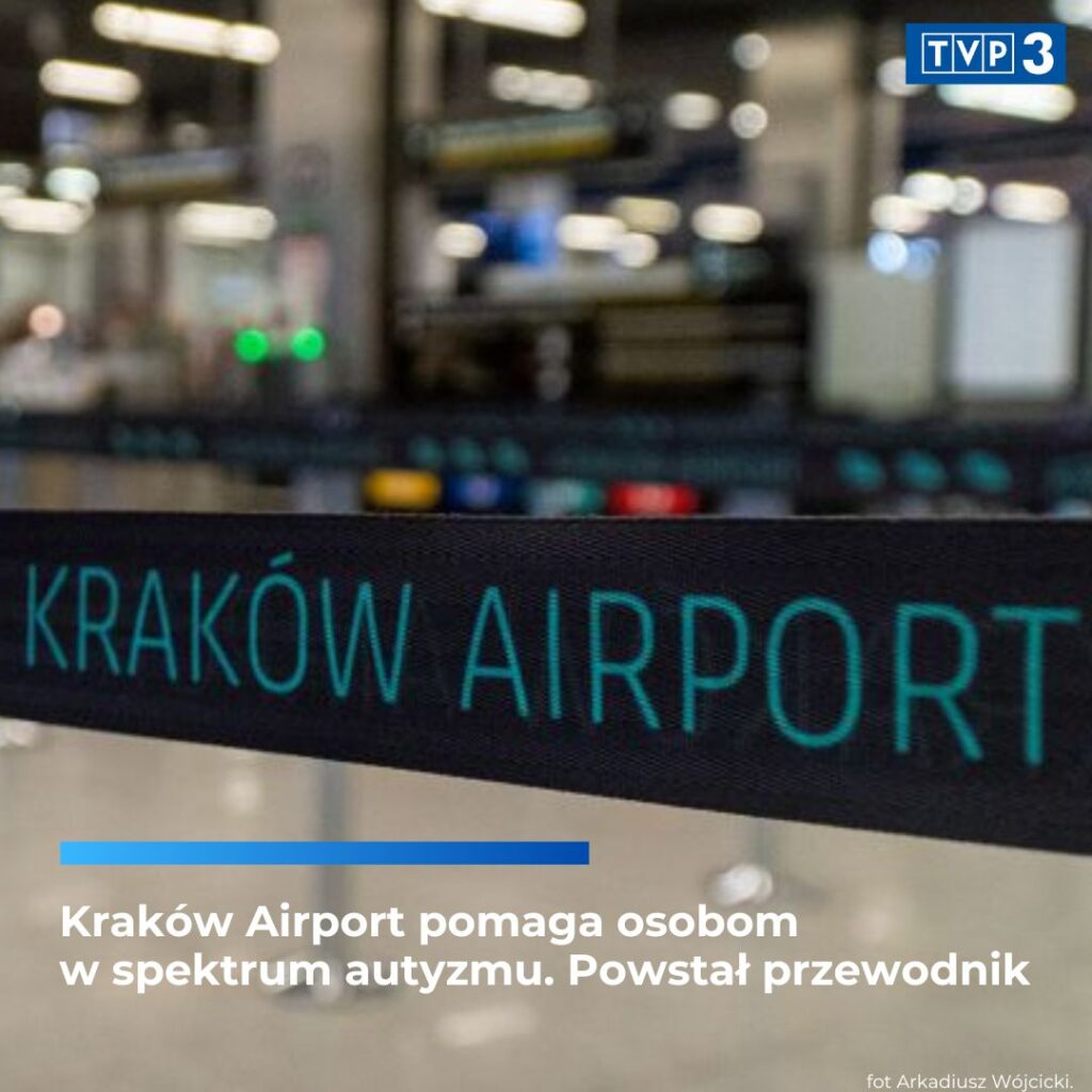 Kraków Airport – wsparcie dla pasażerów w spektrum autyzmu w trakcie podróży lotniczej fot. TVP 3