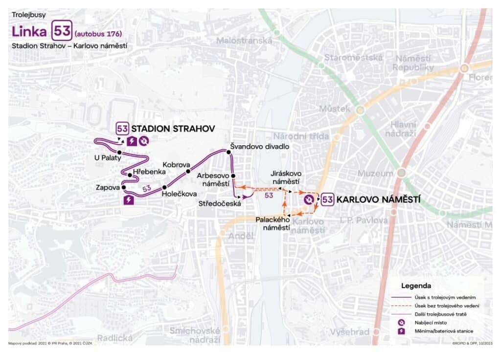 Praga elektryzuje następne linie autobusowe. Trolejbusy wejdą na trasy nr 51 i 53