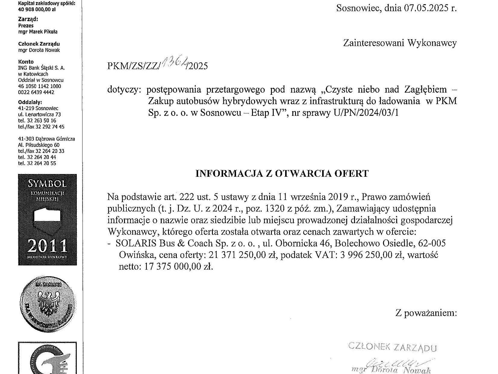 W przetargu PKM Sosnowiec na hybrydy plug-in bez zaskoczenia. Tylko Solaris z ofertą / fot. PKM Sosnowiec