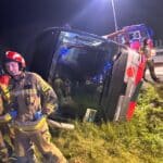 Dolnośląskie: Autobus z amerykańskimi żołnierzami wypadł z trasy na A4. Policja prostuje wcześniejsze informacje / fot. PSP Jawor
