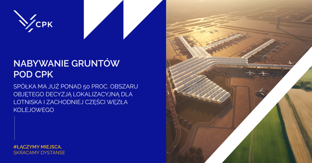 CPK wykupił już połowę gruntów pod lotnisko i kolej. Program Dobrowolnych Nabyć trwa fot. CPK