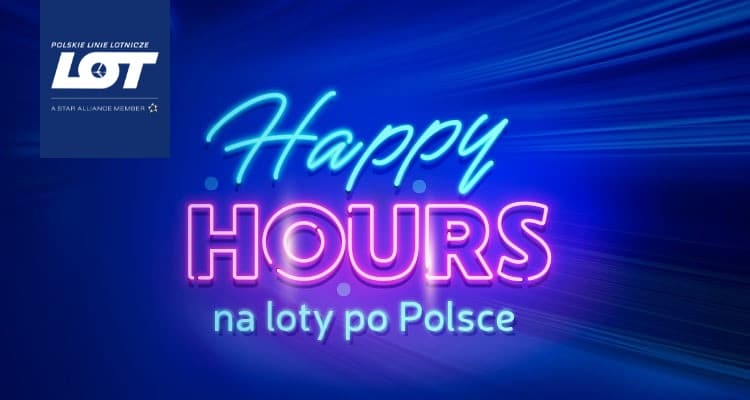 Promocyjne loty krajowe z LOT-em: nawet -25% zniżki z kodem HAPPYHOURS