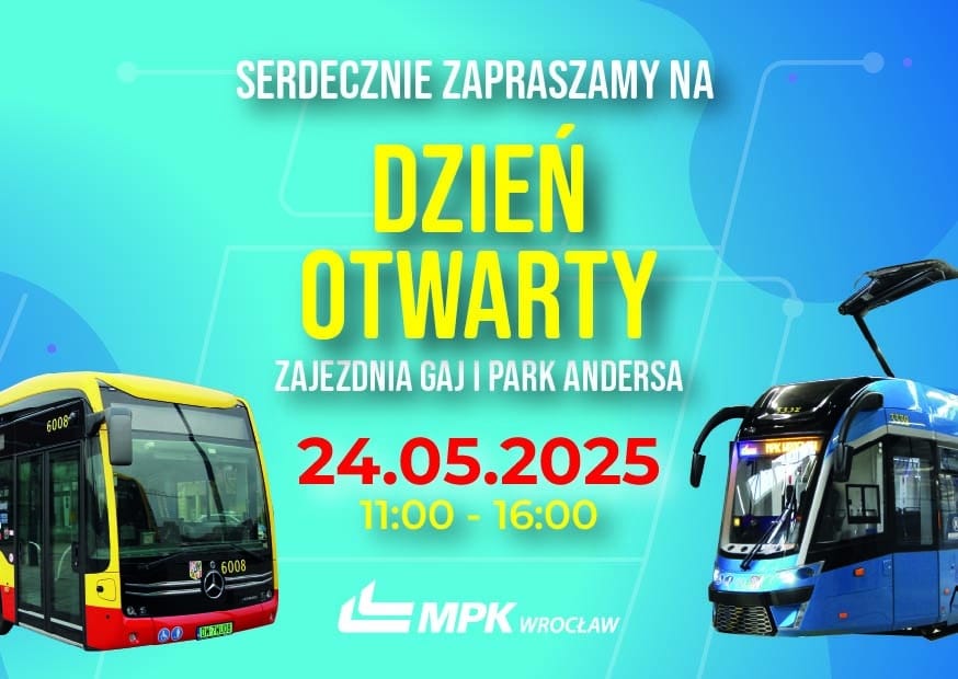 Zbliżą się Dzień Otwarty MPK Wrocław. Serce komunikacji zabije 24 maja na Zajezdni Gaj