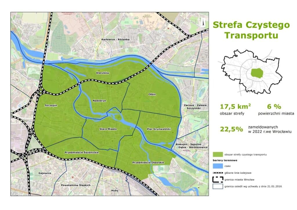 Według najnowszych pomiarów, Wrocław nie musi wprowadzić Strefy Czystego Transportu