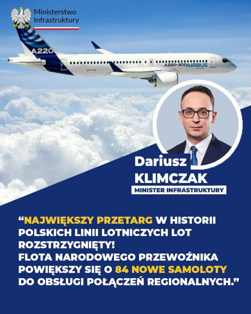 Ekspert: LOT wybrał Airbusa z powodów merytorycznych, ale też ze względu na pochodzenie