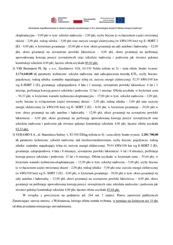 MMI Sp. z o.o. wybrana najkorzystniejszą ofertą na elektryczny autobus dla Gminy Września