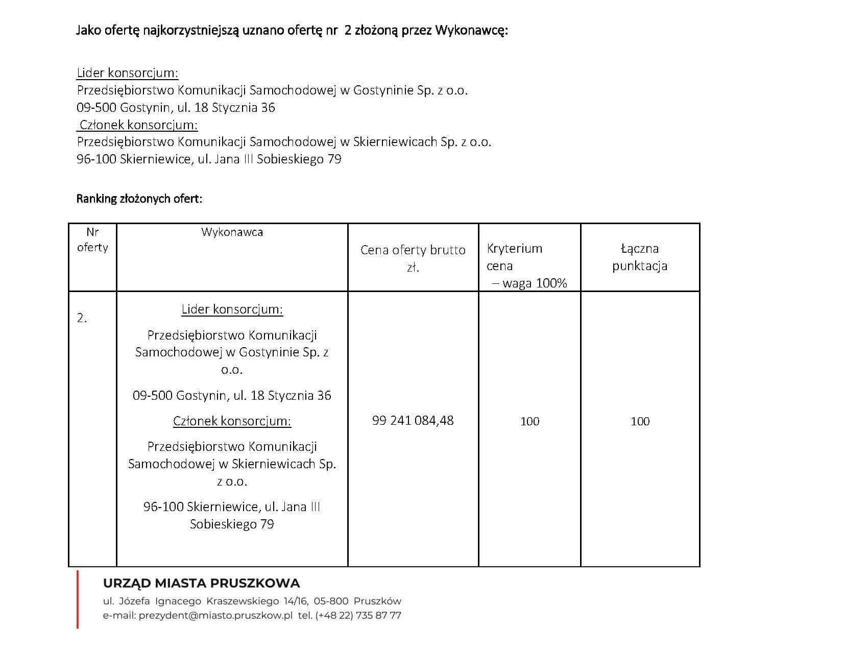 Pruszków wybrał ofertę na 8-letnią komunikację miejską za 99 mln PLN. Z autobusami King Long, Otokar i Mercus