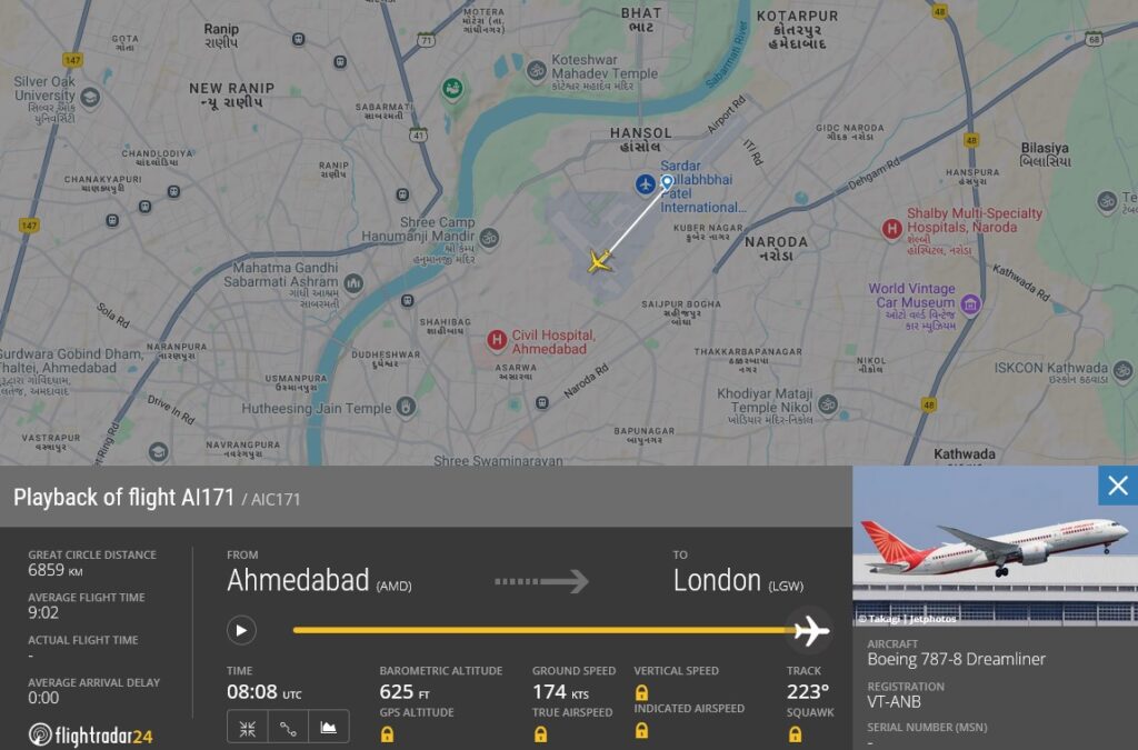 Katastrofa Air India w Ahmadabadzie: Samolot lecący do Londynu spadł tuż po starcie