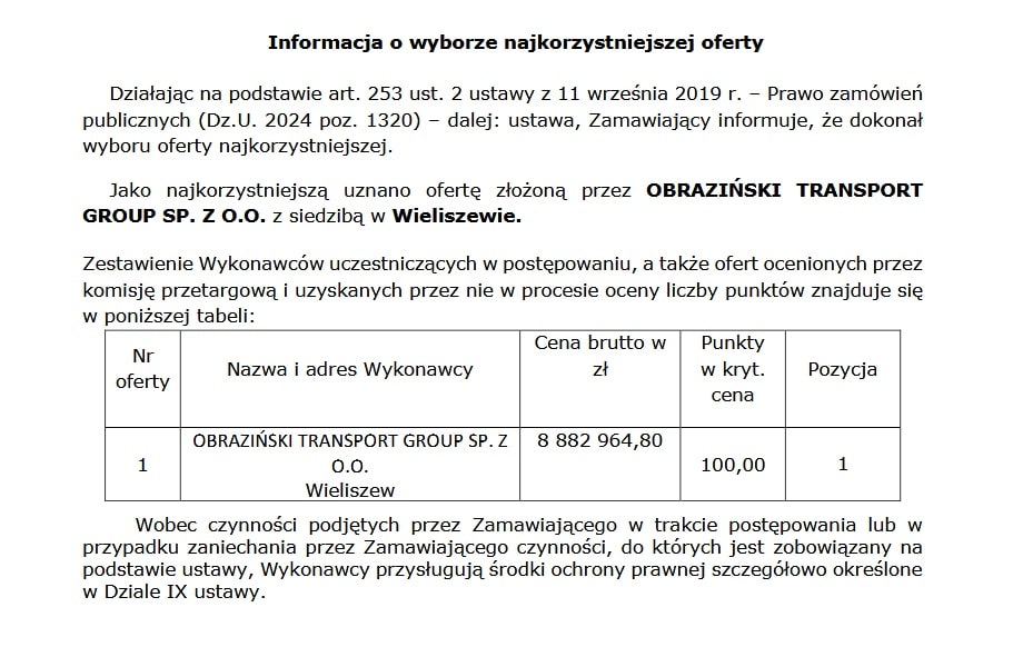 Powrót do przetargu na transport publiczny w Nowym Dworze Mazowieckim