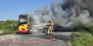 Dolny Śląsk: Pożar autobusu na trasie Strzegom-Morawa