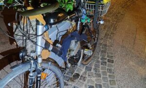 Pomorskie/ Rowerzysta zamiast oświetlenia używał elektronicznego znicza