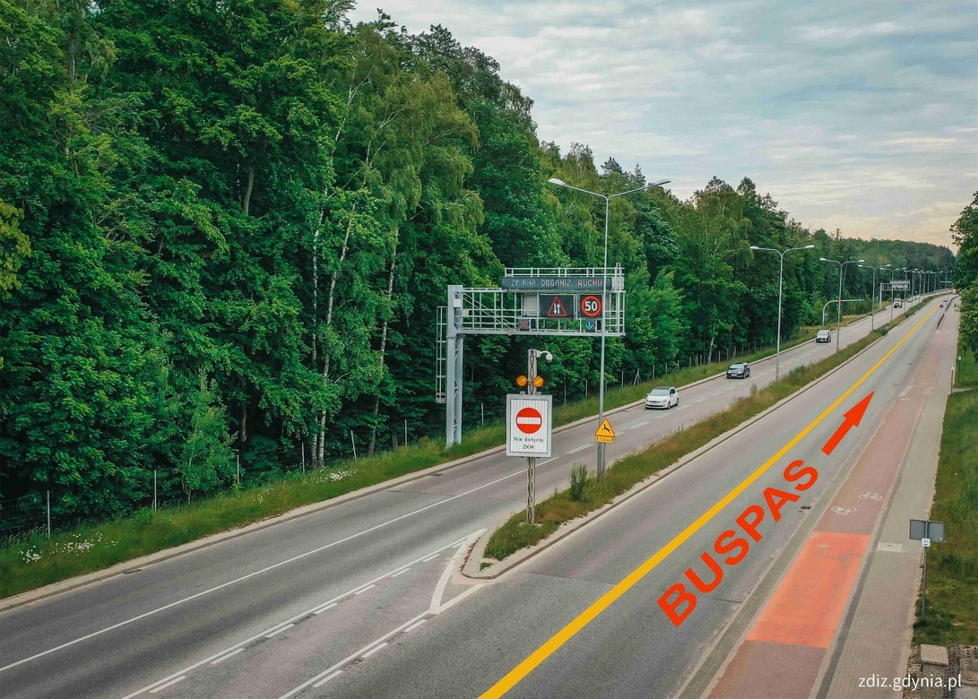 Infotrans - Gdynia zlikwiduje pierwszy kontrapas autobusowy w Polsce. W zamian stały buspas