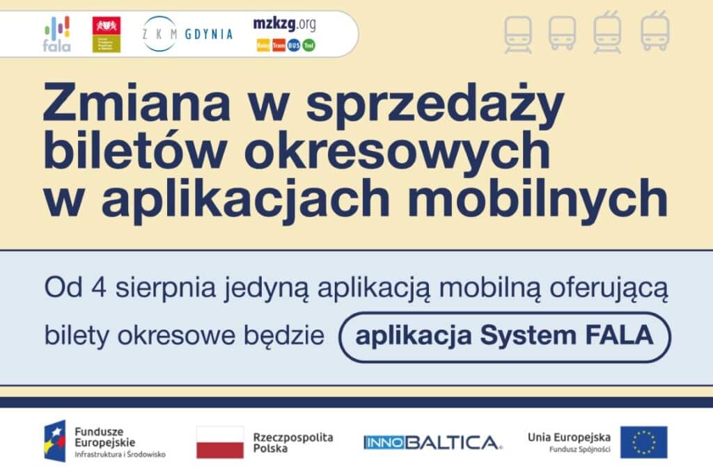 Zmiana w sprzedaży biletów okresowych w aplikacjach mobilnych w Pomorskiem