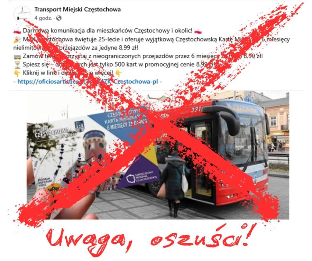 CSIRT NASK ostrzega przed oszustami podszywającymi się pod komunikację miejską