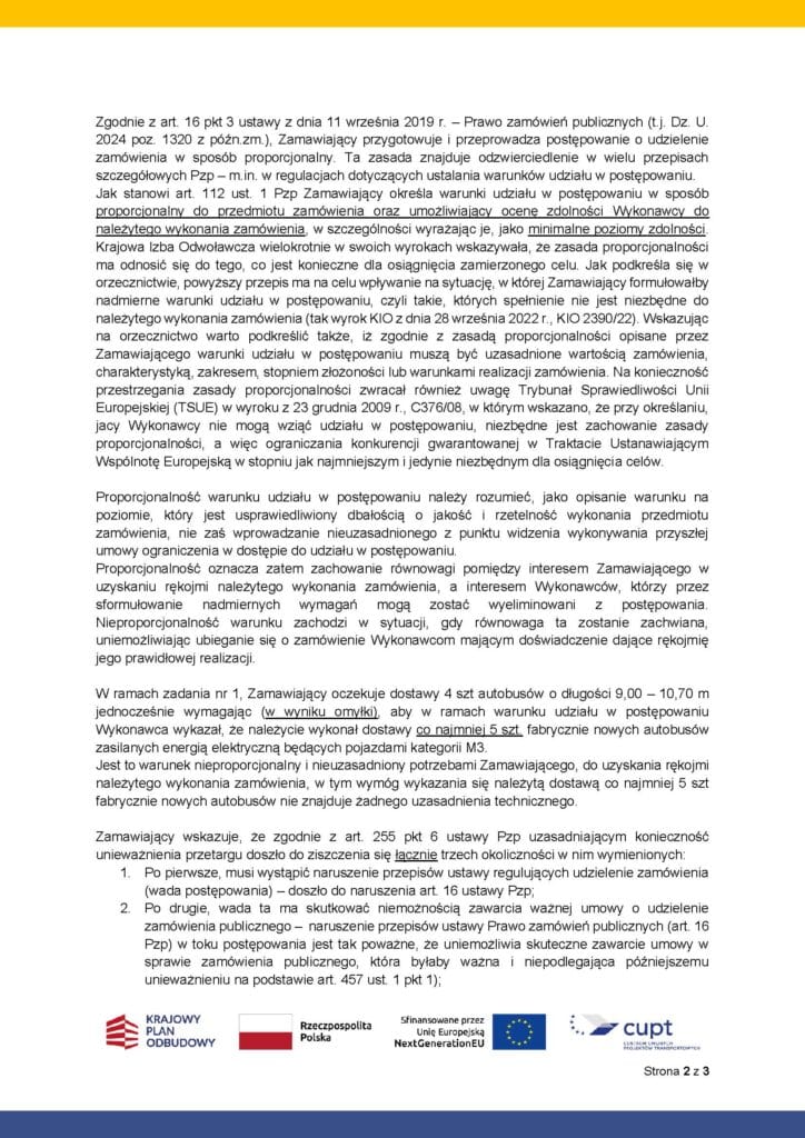Błąd formalny w warunkach udziału. Koleje Małopolskie wycofują się z zakupu 4 MIDI elektrobusów