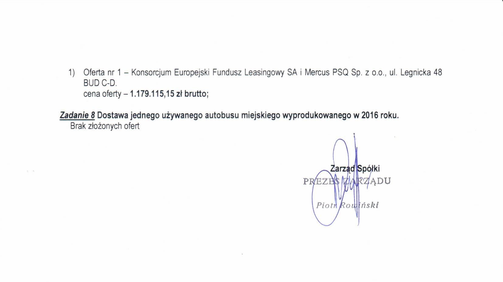 Przetarg MZK Koszalin na 9 autobusów używanych zakończony fiaskiem
