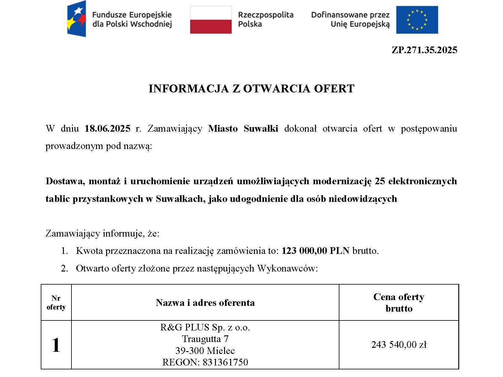 Modernizacja tablic przystankowych w Suwałkach.