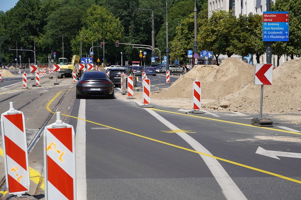 Infotram - Warszawa: Remont torowiska na Marszałkowskiej. Duże zmiany na skrzyżowaniu z Królewską od 23 lipca