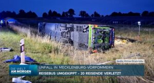 Poważny wypadek FlixBusa na A19 w Niemczech. Na pokładzie także Polacy