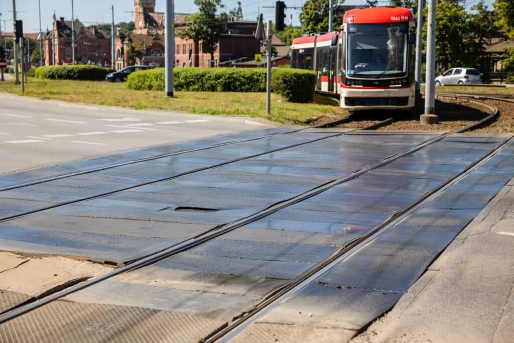 Przejazd tramwajowy w Gdańsku