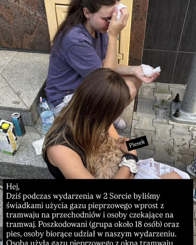 Gaz pieprzowy rozpylony z tramwaju w Krakowie. Trwa poszukiwanie sprawcy źródło: FB
