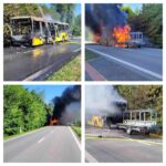 W Ropicy koło Czeskiego Cieszyna zapalił się autobus. Pasażerowie i kierowca zdążyli uciec na czas