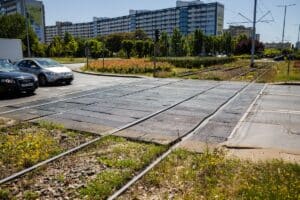 Przejazd tramwajowy w Gdańsku