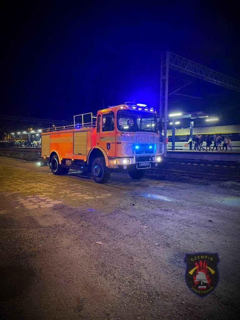Pożar lokomotywy w Czempinie
