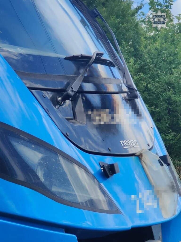 Pożar pociągu w Tychach