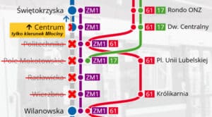 Warszawa: Ruch w metrze na linii M1 częściowo przywrócony
