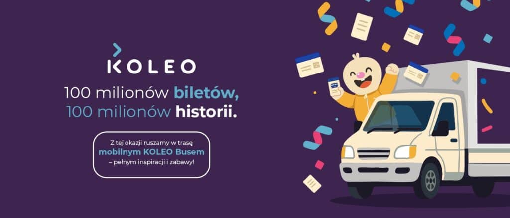 KOLEO świętuje 100 mln biletów. Tournée po Polsce i spotkania z pasażerami